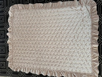 Levtex Baby Heritage Pink Blush Velvet Quilted Crib Blanket