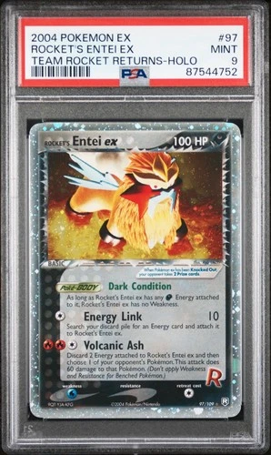 Pokemon Rocket's Entei ex EX Team Rocket Returns Holo Ultra Rare #97 PSA 9 Mint