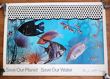 Orig. 1971 Olivetti SAVE OUR PLANET Poster- Signed Roy Lichtenstein RARE!