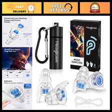 Reusable High Fidelity Concert Ear Plugs - Noise Reduction for Music, Rave Fes