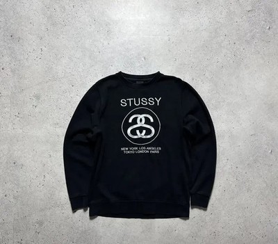 Stussy Big Logo Black Sweatshirt Size M