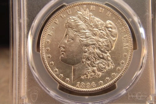 1896s Morgan Silver Dollar PGCS Au Details Nice Coin 90% Silver