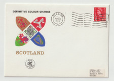 26/2/1969 UK GB FDC - Scotland 4d Red - Coats of Arms - Glasgow Slogan Postmark