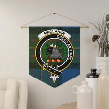 MacLaren Creag An Tuirc Scottish Clan Crest Tartan Pennant