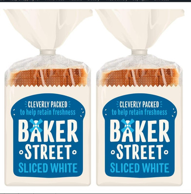 Baker Street Weißbrot 2 x 550g clever verpackt für lange Lebensdauer vorgeschnitten
