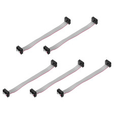 5 Pcs IDC Flat Ribbon Cable, 2.54Mm Pitch 12Mm Width 15Cm Long 10 Pin FC to FC F