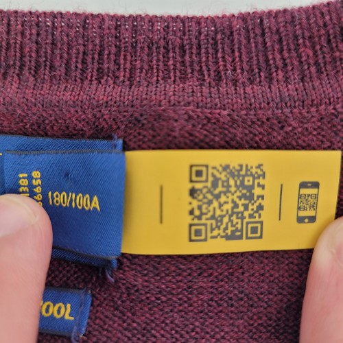 Polo Ralph Lauren V-Neck Sweater Mens Large Burgundy Washable Merino Wool - Afbeelding 3 van 9