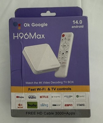 H96 Max Smart TV Box Android 14.0 WiFi BT Quad Core Video Set Top TV Box 4K 2GB 