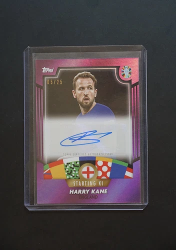 2024 Topps EURO Mourinho PlatinumCurated Set Harry Kane Auto Pink 5/25