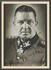 ✔️ GERMANY 3. Reich WWII Theodor Eicke RARE SIGNATURE POSTCARD - REPRODUCTION!!
