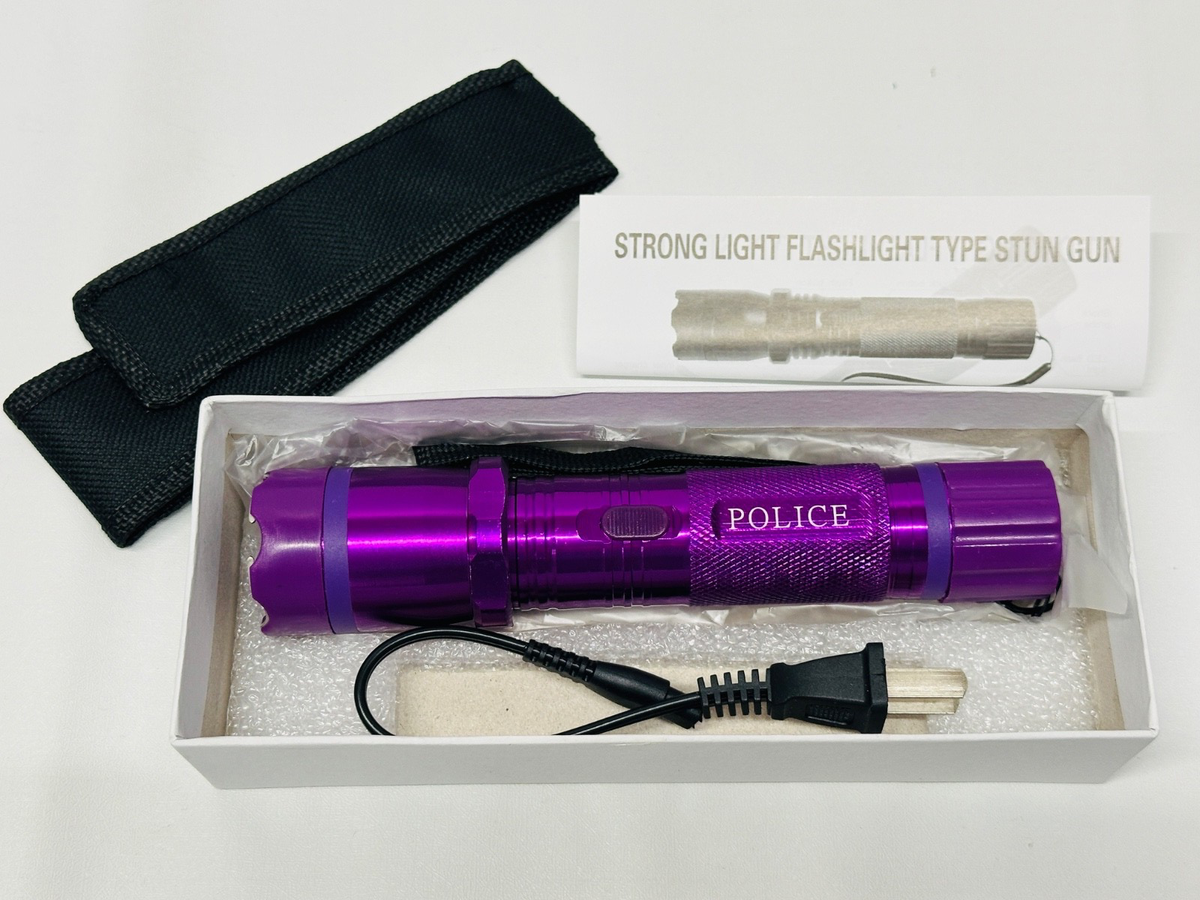 POLICE 1101 LED Flashlight Stun Gun 1000KV with 120v AC Charge