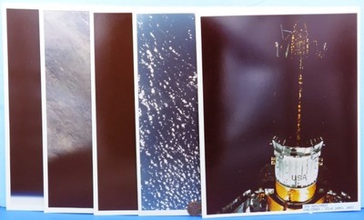 NASA Photo lot of 5 vtg Rockwell TDRS Space Shuttle Challenger STS-6 / 8'' x 10''