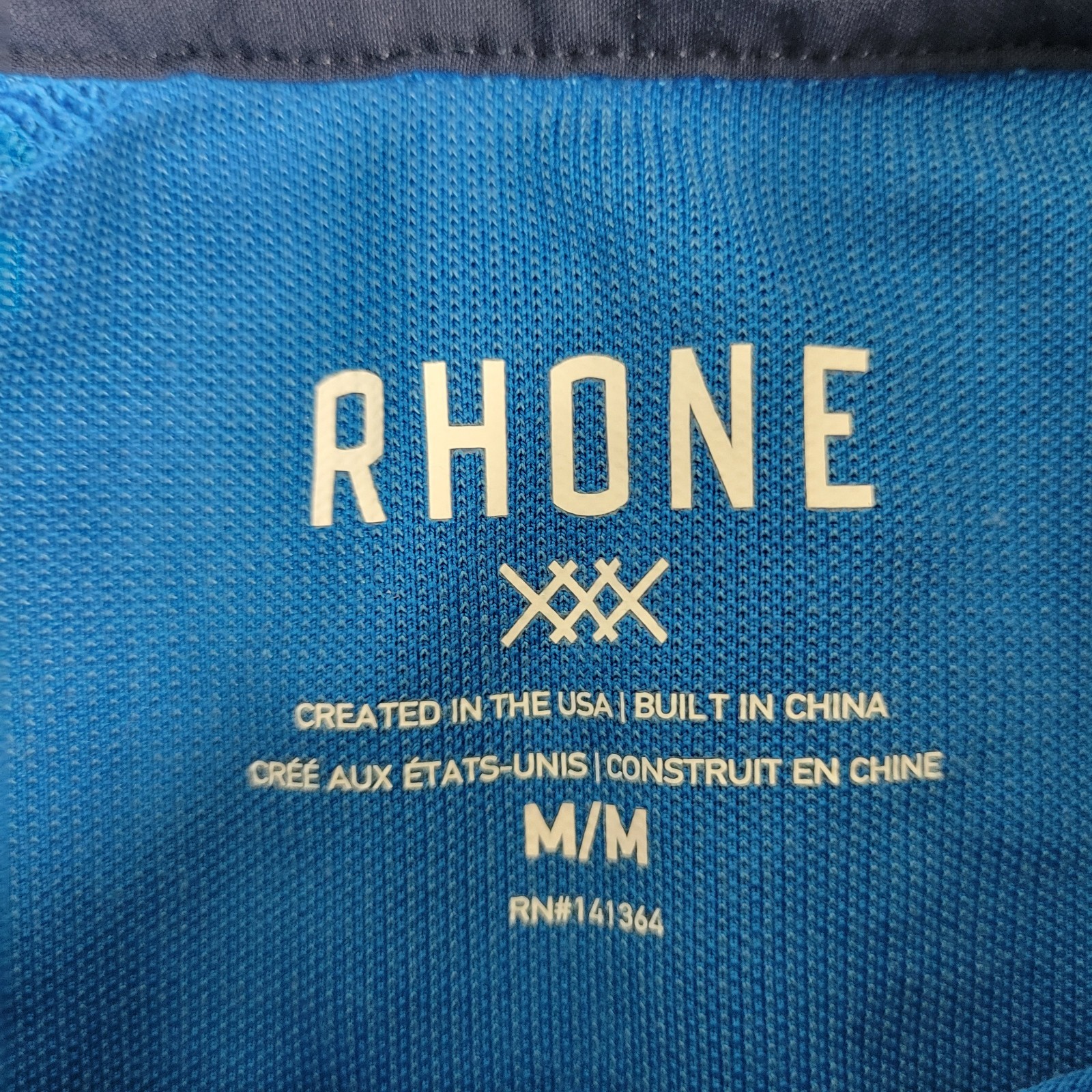 Rhone Mens Medium Solid Blue Performance Stretch … - image 4