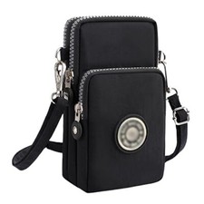 3-Layers Cellphone Pouch Wristlet Purse Waterproof Sports Armband Shoulder Bag