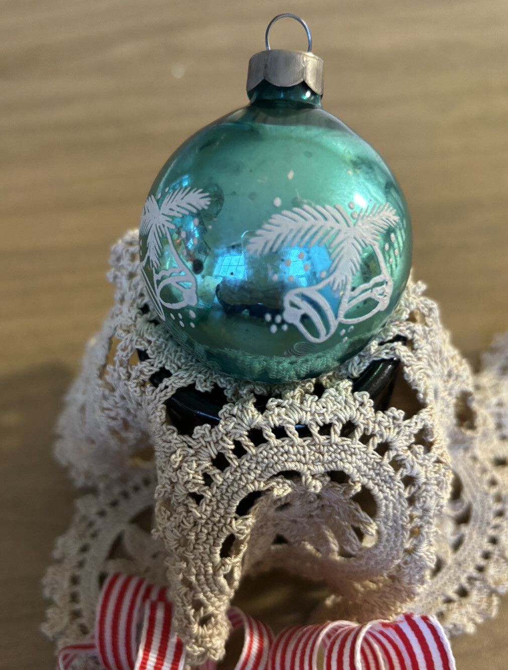 Shiny Brite Glass Ornament Small,turquoise,stenciled Bells. eBay