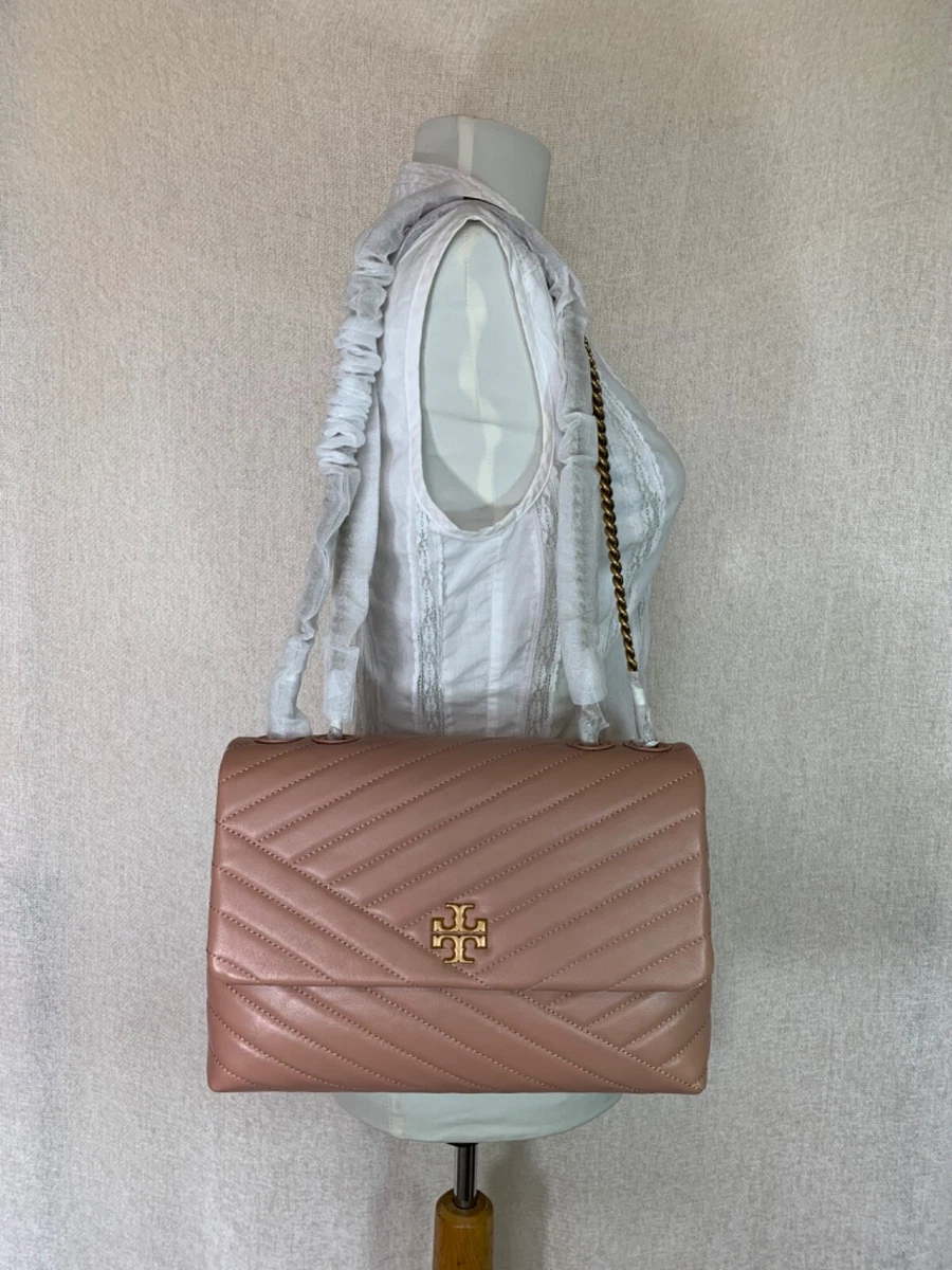 NEW Tory Burch Meadowsweet/Rolled Gold Kira Chevron Shoulder Bag