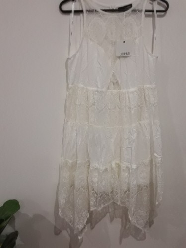 LADAKH Lace Dress Womens Size Small Cream White Delicate Asymetric New Tags - Bild 8 von 16