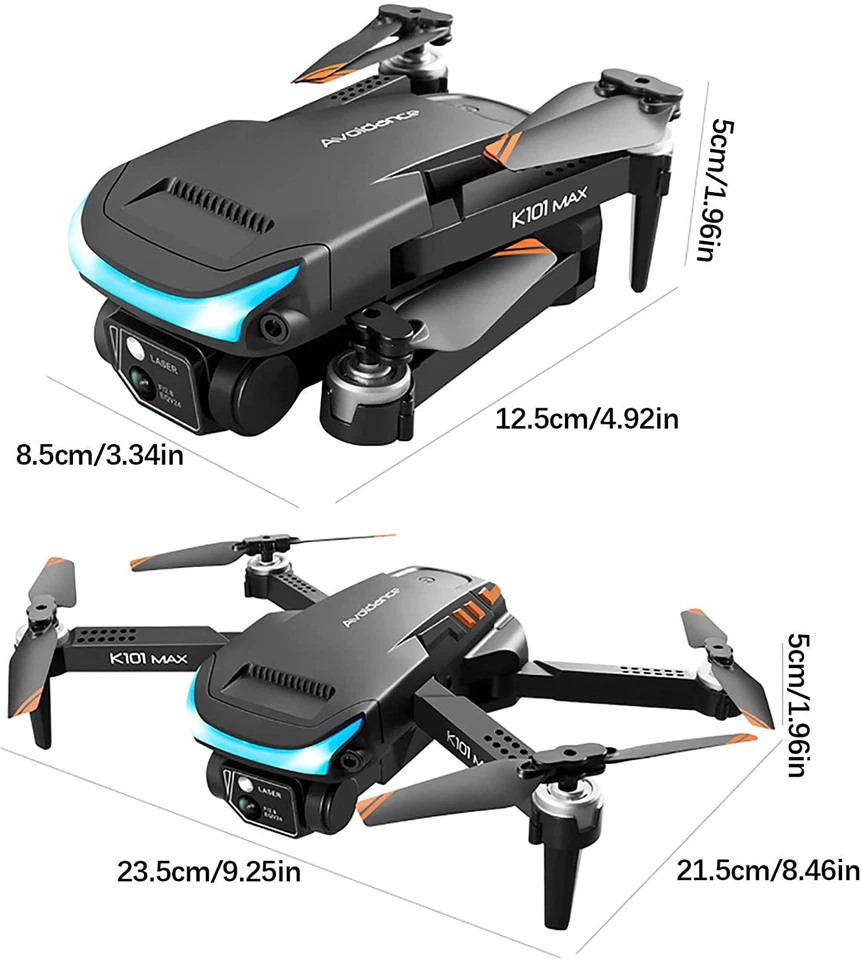 Faltbar Drone Mit 4K HD Kamera Dreiseitig Hindernis Vermeidung Drohnen 1 - Bild 2 von 4
