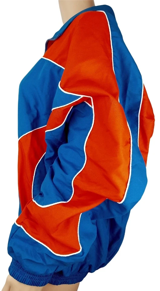 Vintage Team Apparel Jacket Orange Blue Colorblock 80s 90s New Men Large Lined - Image 3 of 4