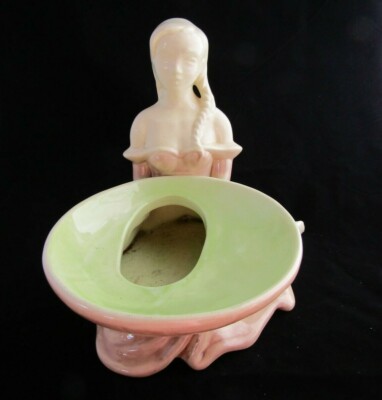 JARDINIÈRE ANCIENNE FILLE EN PORCELAINE - OLD PORCELAIN GIRL PLANTER - BON ÉTAT