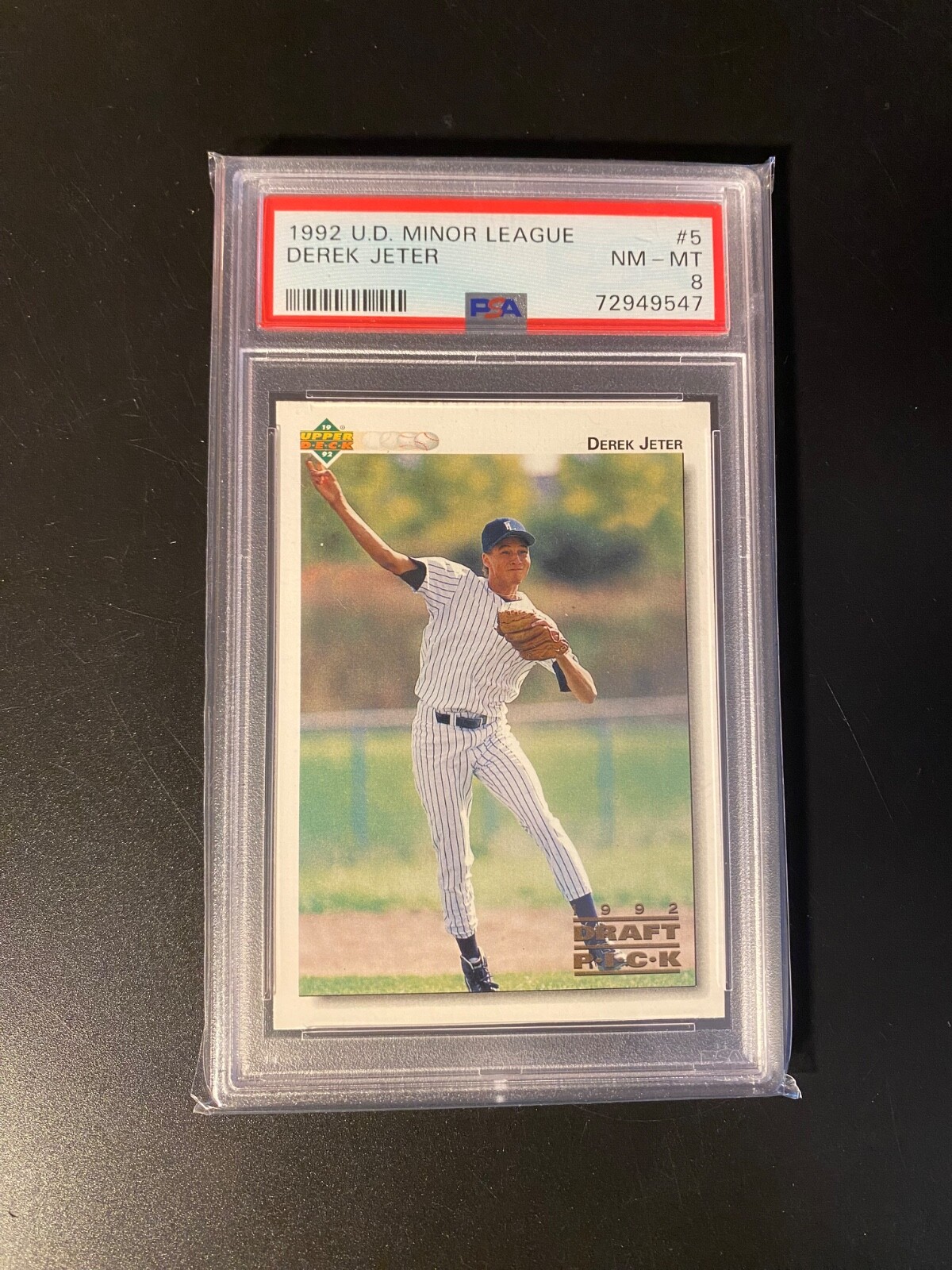 1992 UPPER DECK MINOR LEAGUE DEREK JETER NEW YORK YANKEES # PSA 8 UNDERGRADED