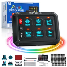 P1s 6/8 Gang RGB Switch Panel LED Light Multifunction Toggle Circuit Control Box