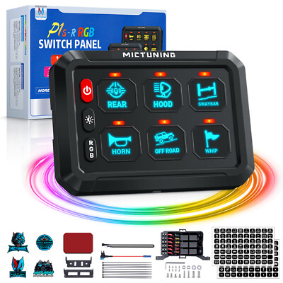 MICTUNING P1s RGB 6/8 Gang Switch Panel LED Light Multifunction Toggle Switch 