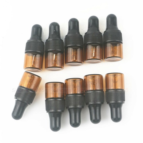 1/2/3ml Amber Clear Small Glass Dropper Bottle Sample Vial Essential Oil Pipette - Picture 14 of 20