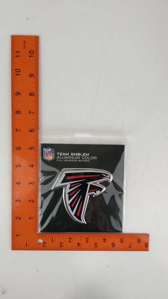 Paquete de 2 calcomanías de fútbol americano de aluminio emblema NFL Atlanta Falcons Foto 3 de 4