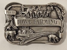 NEW SISKIYOU 1984 LIMITED EDITION IOWA FARMING COMMEMORATIVE BELT BUCKLE