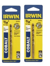 2 Pack Irwin 3/16 in. x 3-1/2 in. L Cobalt Steel Drill Bit 2 PC