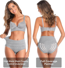 High Waisted Underwear for Women Cotton Slight Tummy Control Panties Postpartum