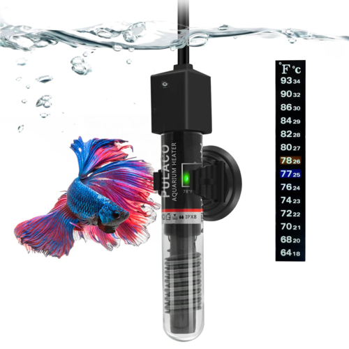 PULACO 25W Small Aquarium Betta Heater with Free Thermometer Strip, under 6 Gall - Picture 1 of 12