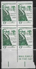 1969 US Scott # 1380  Daniel Webster, Dartmouth College Case 6c   Block of 4 MNH