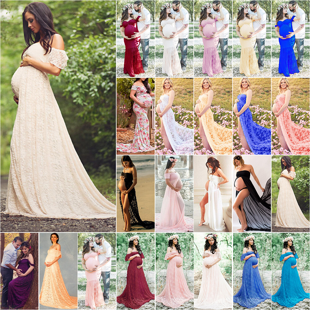 Pregnant Women Lace Maxi Long Maternity 
