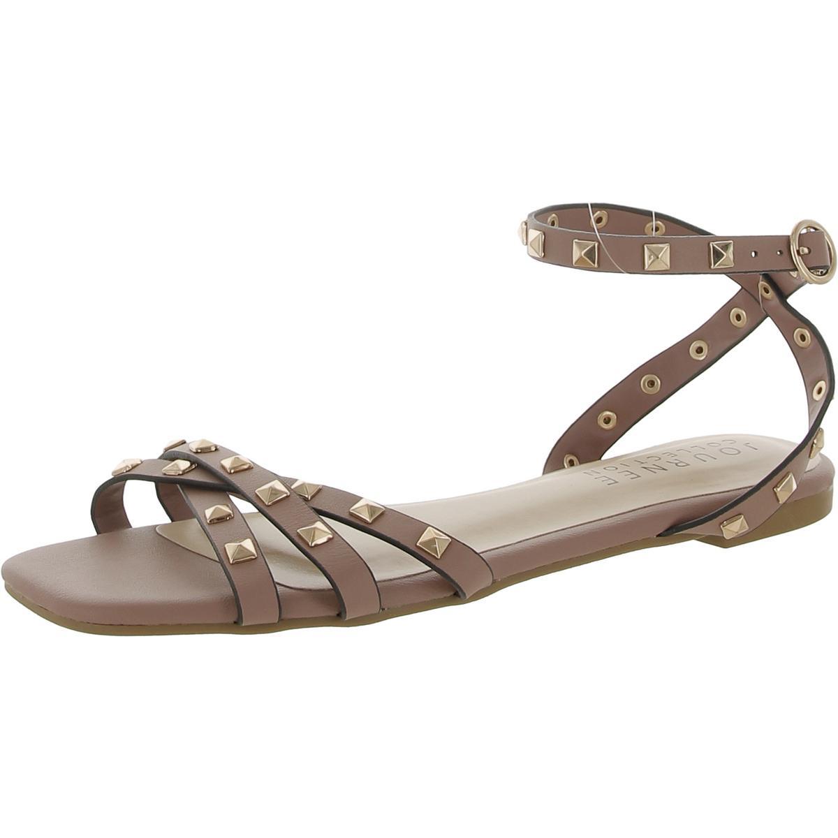 Женские коричневые босоножки на ремешках из коллекции Journee 7 Medium (B,M) BHFO 6843