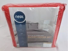 Nestl Red Duvet Cover Full Size Soft 3 Pc Set 1 Full Duvet Cover, 2 Pillow Shams