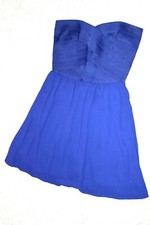 H&M Divided Royal Blue Strapless Mini Dress 8 Chiffon Spandex Clubwear Y2K Party