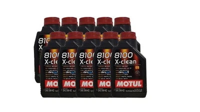 Motul 8100 X-Clean 5W-40 Huile 10 x 1 Litre Opel GM dexos2 MB 229.51 BMW LL-04 - Photo 1/4
