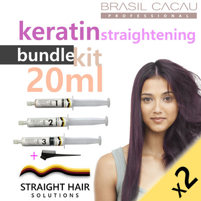 x DIY at Home Brazil Keratin Hair Straightening Treatments 20ml