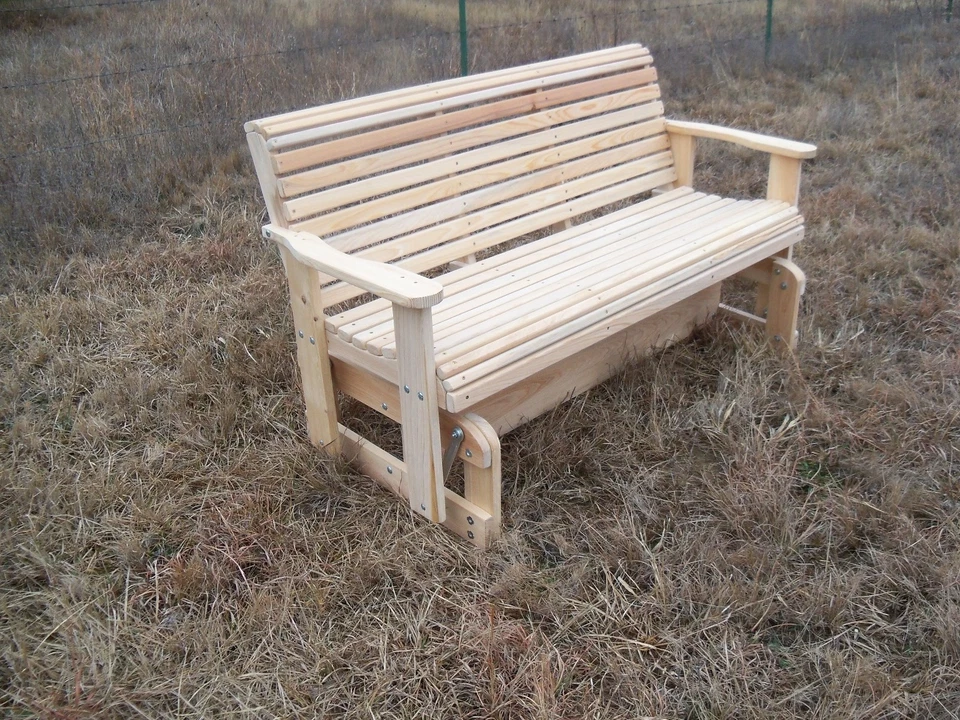 CYPRESS Wood FREESTANDING GLIDER SLIDER PORCH YARD BENCH SWING USA  - Image 4 of 4