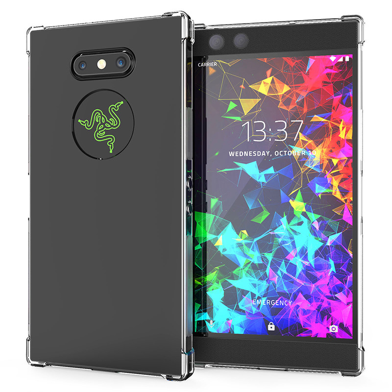 Razer Phone 2 ブラック 本体 クリアケース付き For Razer Phone 2 Case Crystal Clear Transparent Shockproof