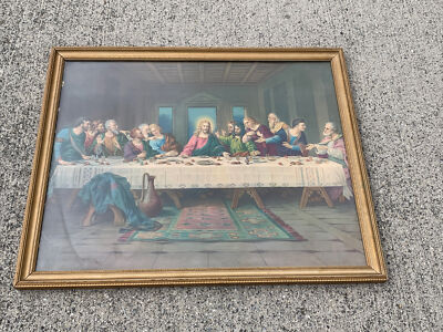 Vintage 1950 Catholic Christianity JESUS DISCIPLES Last Supper