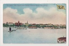 J-867 Shanghai China The Bund with Chinese Custom House and Tower Postcard