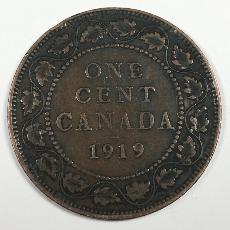 1919 Canada 1 Cent - George V - Fine (F) KM#21 - 5402-AH