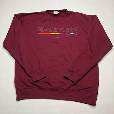 Prairie Mountain Great Smoky Mountains Men’s Sweatshirt Size Medium  Burgundy