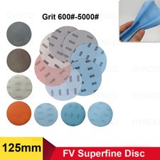 125mm Wet and Dry Sanding Discs Hook and Loop 5" Plain Pads Film Grit 600-5000 