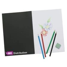 A4 Sketch Book Pad White Cartridge Paper Black Cover New