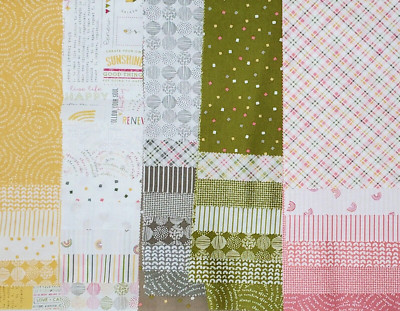 RENEW 35 Pc Sample Set Moda QUILT Fabric Sweetwater yellow rainbow pink Calico