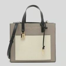 NWT MARC JACOBS Mini Grind Tote Structured Classic Square Brown Beige Bag